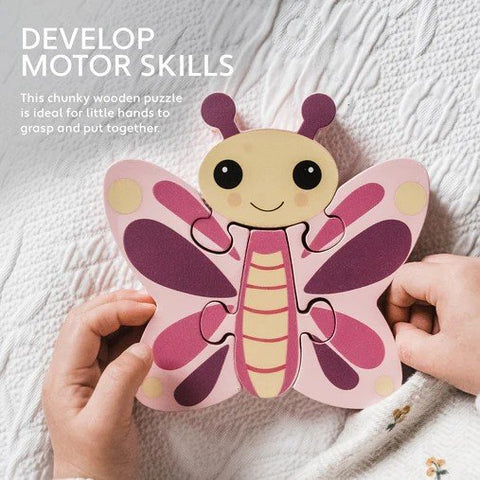 Small Wooden Butterfly Puzzle Toy - 4 Chunky Pieces-2-12 Piece Jigsaw,Baby & Toddler Gifts,Baby Toys,Baby Wooden Toys,Featured,Sound. Peg & Inset Puzzles-Learning SPACE