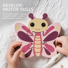 Small Wooden Butterfly Puzzle Toy - 4 Chunky Pieces-2-12 Piece Jigsaw,Baby & Toddler Gifts,Baby Toys,Baby Wooden Toys,Featured,Sound. Peg & Inset Puzzles-Learning SPACE