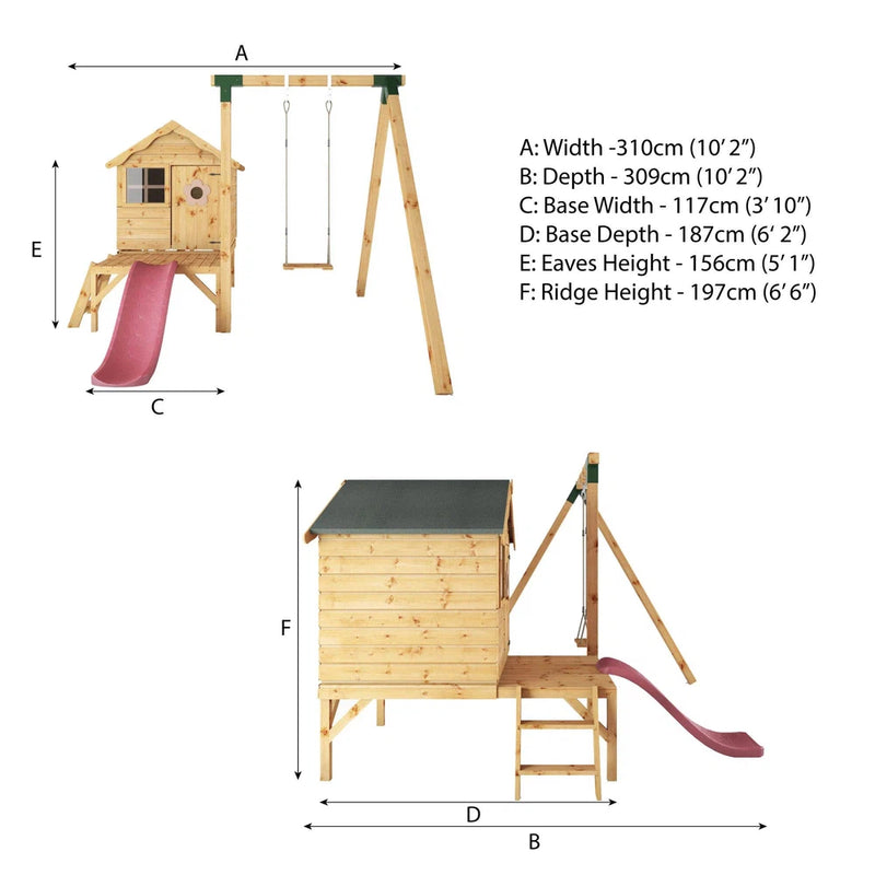Snug Playhouse - Optional Tower With Slide or Activity Set, Learning SPACE