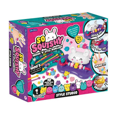 Box of So Squishy Squish 'n' Style Jewellery toy set with colorful design and character illustrations.