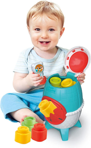 Soft Clemmy - Space Rocket-Baby & Toddler Gifts,Baby Sensory Toys,Baby Soft Toys,Baby Toys,Clementoni,Outer Space,Stacking Toys & Sorting Toys-Learning SPACE