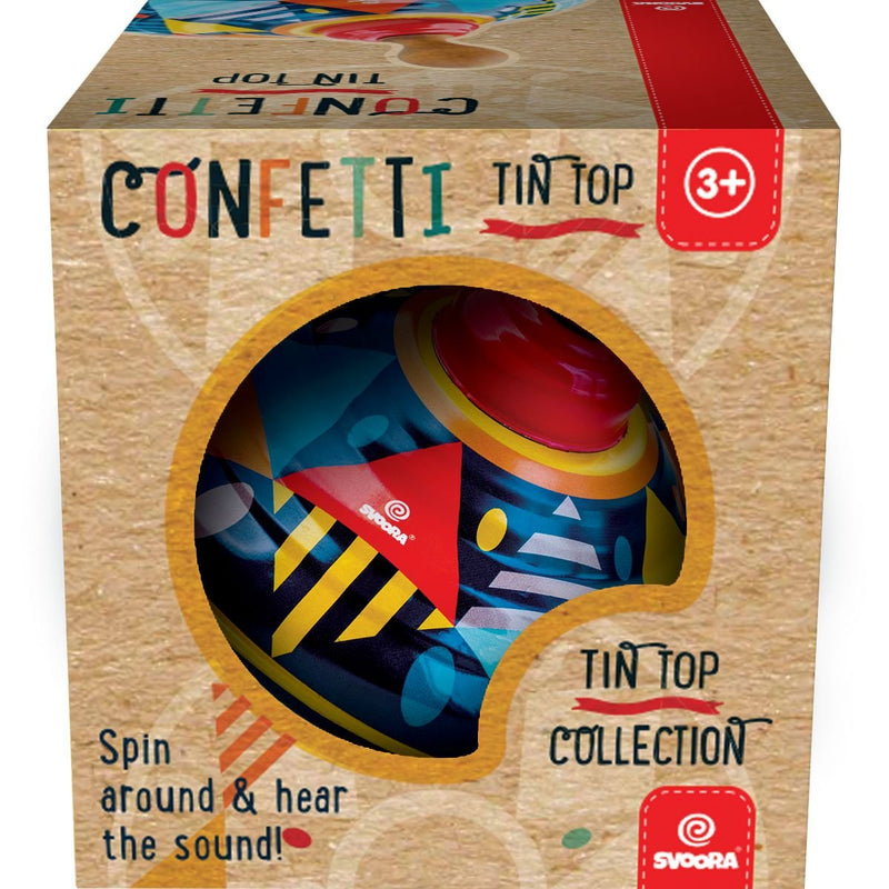 Spinning Top with Sound/Wood Handle -Confetti, Learning SPACE