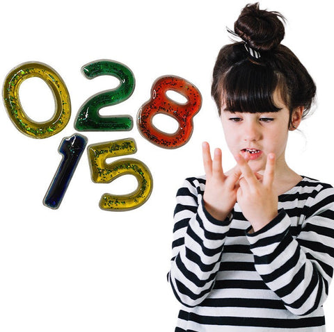 Squidgy Sparkle Gel Numbers 0-9-AllSensory,Calming & Anxiety,Counting Numbers & Colour,Dyscalculia,Early Years Literacy,Early Years Maths,Fidget,Fidget Sets,Helps With,Learning Difficulties,Light Box Accessories,Literacy Toys,Maths,Maths Toys,Neuro Diversity,Playlearn,Primary Maths,SCOTEXCEL,Sensory Seeking,Tactile Toys & Books,Toys for Anxiety,Visual Sensory Toys-Learning SPACE