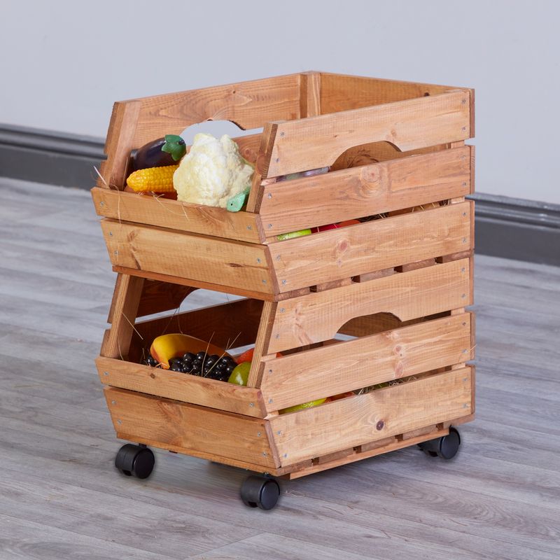Stackable Storage Crates –Montessori Wooden Sorting & Role Play Toy, Learning SPACE