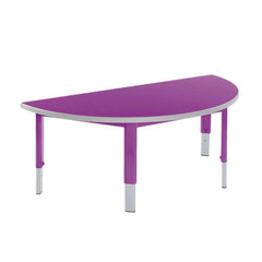 Start Right Height Adjustable Table - Semi-Circular-Classroom Furniture,Classroom Table,Corner & Semi-Circle,Height Adjustable,Metalliform,Start Right,Table,Wellbeing Furniture-Purple-ST-12SC-PSGY-PU-Learning SPACE