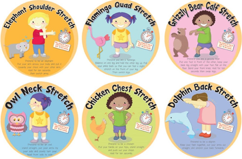 Stretches Set of 6 Outdoor Sign, Learning SPACE