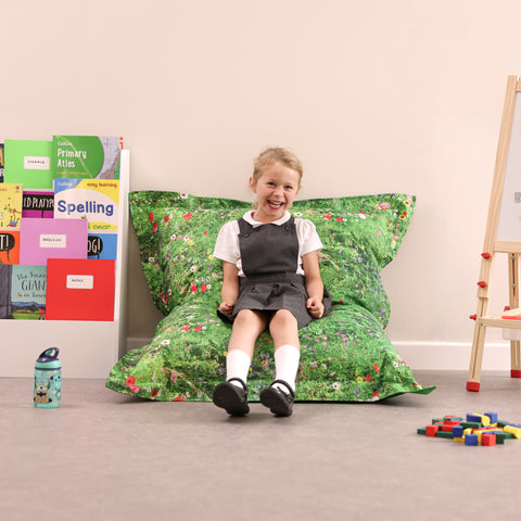 Summer Meadow Children's Bean Bag Floor Cushion-Bean Bags,Bean Bags & Cushions,Dropship,Eden Learning Spaces,Gifts for 5-7 Years Old,Nature Learning Environment,Nature Sensory Room,Nurture Room,Stock,Wellbeing Furniture-Learning SPACE