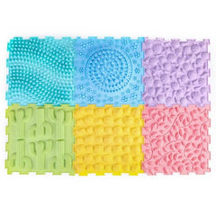 Massage Puzzle Floor Tiles - 6 Pastel Colours, Learning SPACE