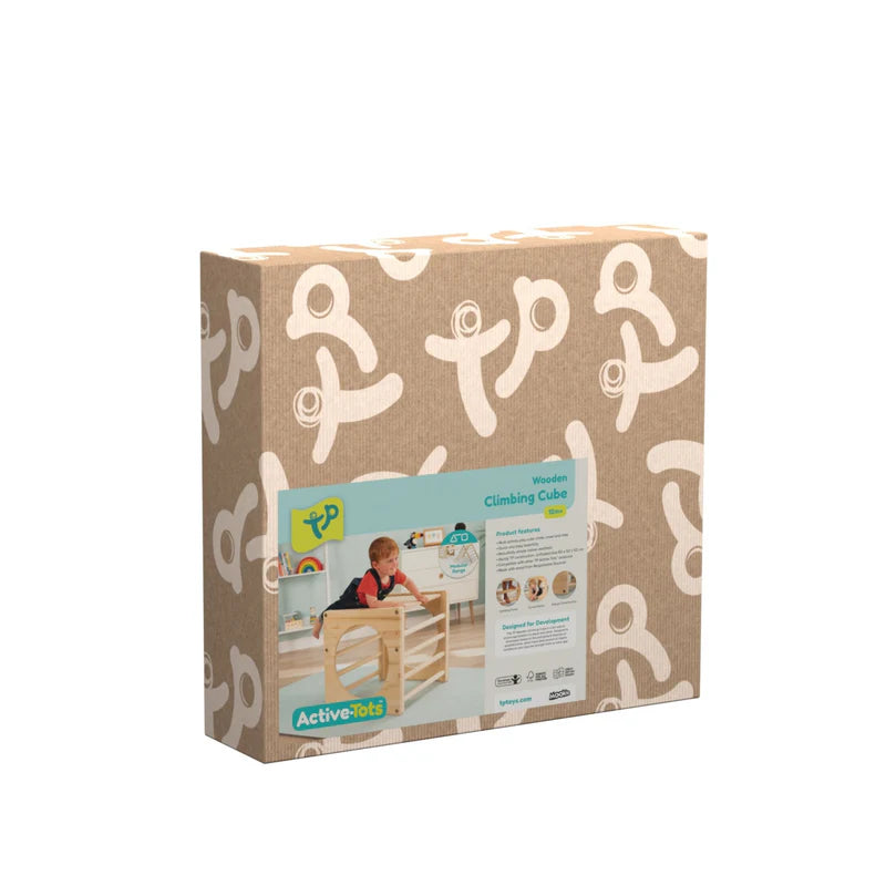 TP Active-Tots Wooden Climbing Cube With Easel Accessory (UK Mainland Only), Learning SPACE