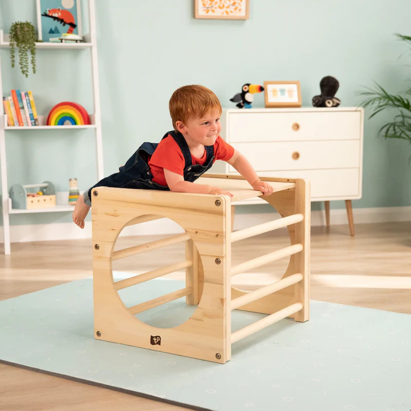TP Active-Tots Wooden Climbing Cube With Easel Accessory (UK Mainland Only), Learning SPACE