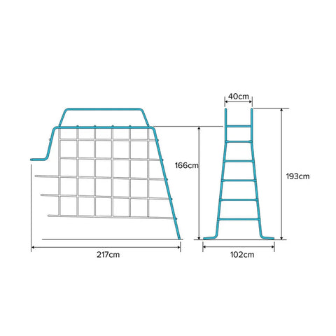TP Explorer Metal Climbing Frame Set with Monkey Bridge Black Edition (UK Mainland Only)-Balancing Equipment,Dropship,Gross Motor and Balance Skills,Outdoor Climbing Frames,Sensory Climbing Equipment,TP Toys-Learning SPACE