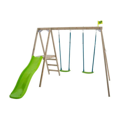 TP Forest Multiplay Double Wooden Swing Set & Slide (UK Mainland Only)-Dropship,Outdoor Slides,Outdoor Swings,swing,TP Toys,UPOUAWEH7561-Learning SPACE