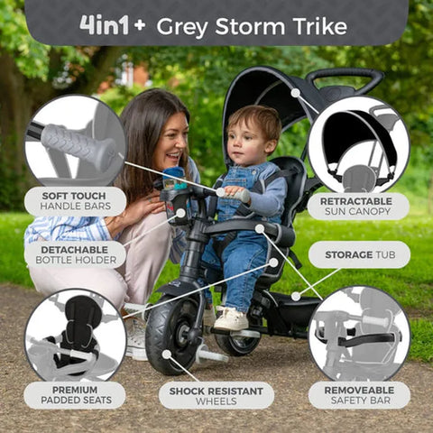 TP Zoomee 4 In 1 Deluxe Trike (UK Mainland Only)-Baby Ride On's & Trikes,Dropship,Early Years. Ride On's. Bikes. Trikes,Ride On's. Bikes & Trikes,Ride Ons,TP Toys,Trikes-Learning SPACE