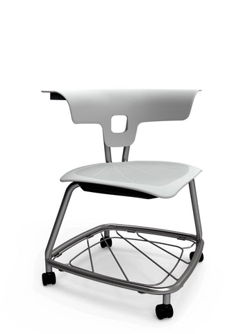 Teenager+ Ruckus Stack Chair With Storage Rack, Cottonwood Chrome Learning SPACE