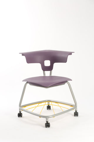 Teenager+ Ruckus Stack Chair With Storage Rack, Purple Haze Chrome Learning SPACE