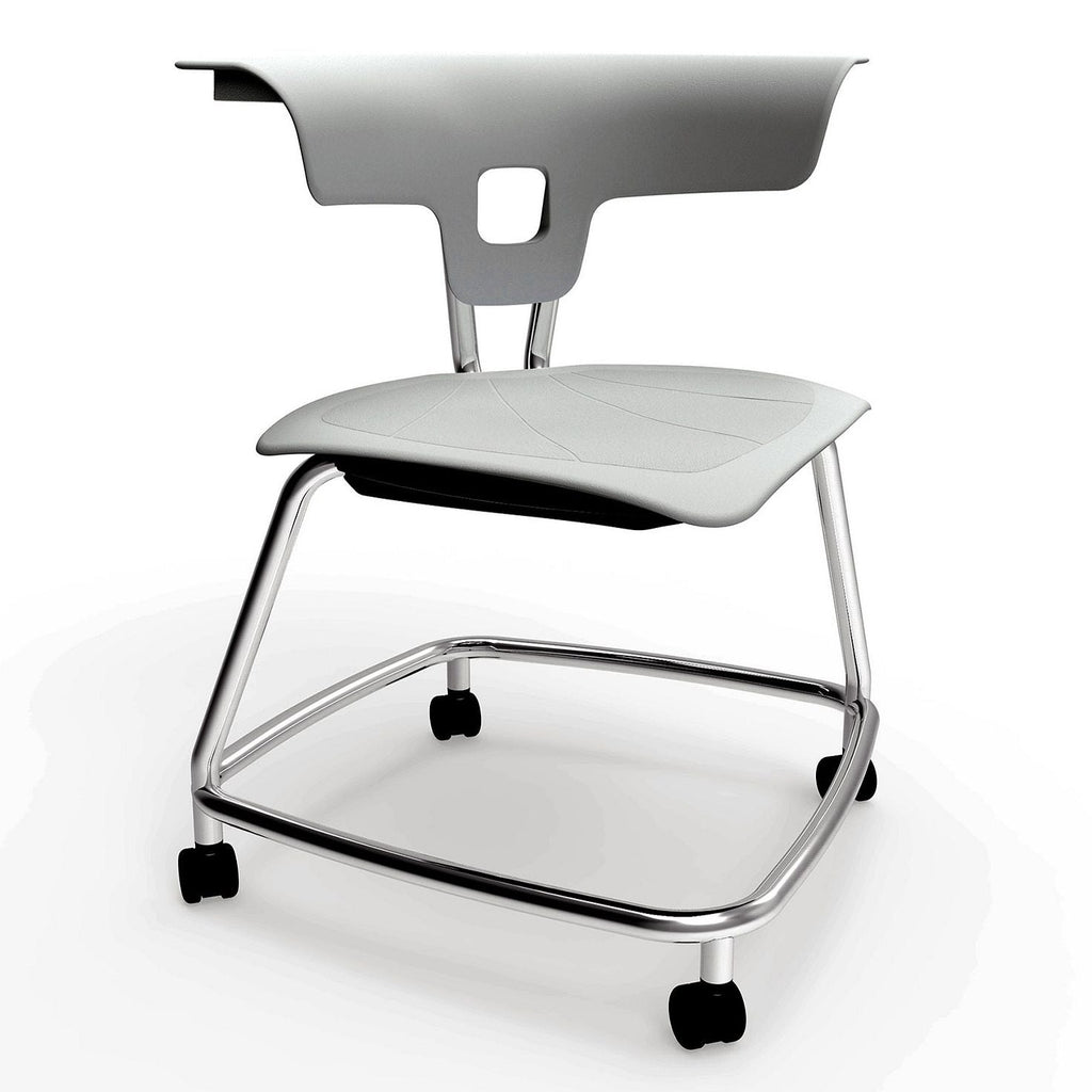 Teenager+ Ruckus Stack Chair Without Storage Rack-Classroom Chairs,Dropship,Full Size Seating,KI Europe,Movement Chairs & Accessories,Ruckus,Seating,Wellbeing Furniture-Cool Grey-Chrome-RuckusStack460-CoolGry/Chm-Learning SPACE