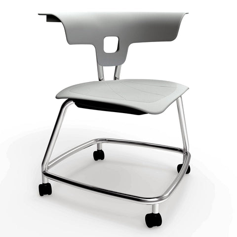 Teenager+ Ruckus Stack Chair Without Storage Rack-Classroom Chairs,Dropship,Full Size Seating,KI Europe,Movement Chairs & Accessories,Ruckus,Seating,Wellbeing Furniture-Cool Grey-Chrome-RuckusStack460-CoolGry/Chm-Learning SPACE