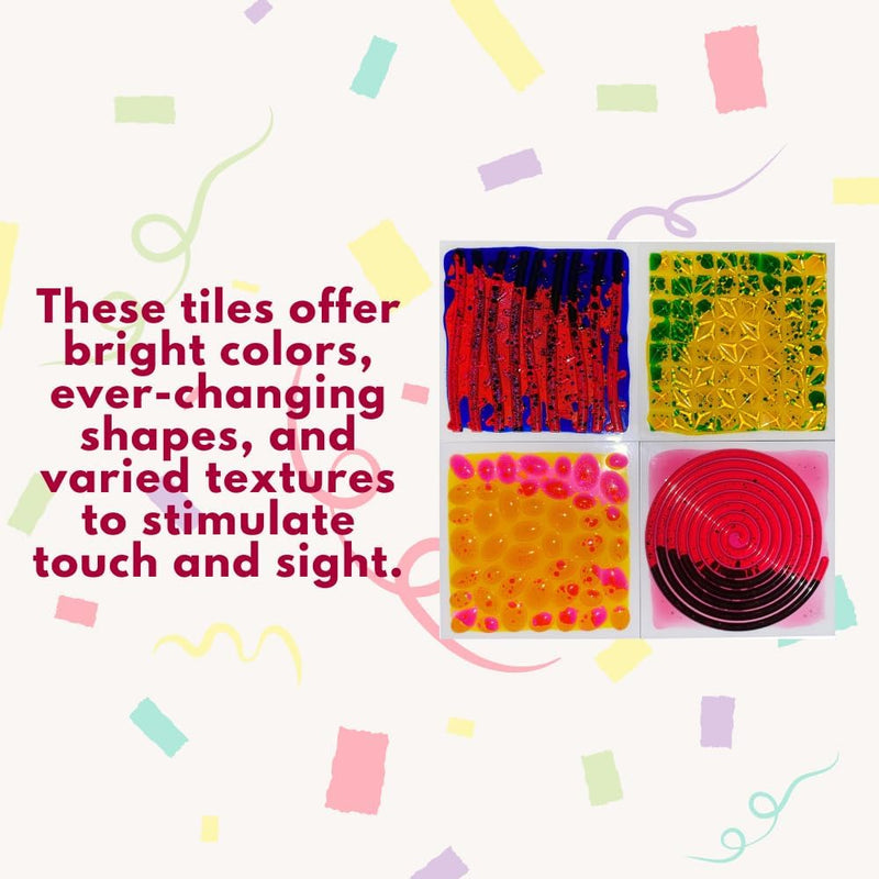 Textured Massage Liquid Tiles Set of 4 - 30cm, Learning SPACE
