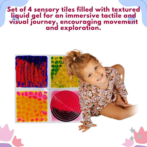 Textured Massage Liquid Tiles Set of 4 - 30cm-ADD/ADHD,AllSensory,Calming & Anxiety,Helps With,Lumina,Playlearn,SCOTEXCEL,Sensory Flooring,Sensory Processing Disorder,Sensory Seeking,Tactile Toys & Books,Teen Sensory Weighted & Deep Pressure,Teenage & Adult Sensory Gifts,Vibration & Massage,Visual Sensory Toys-Learning SPACE
