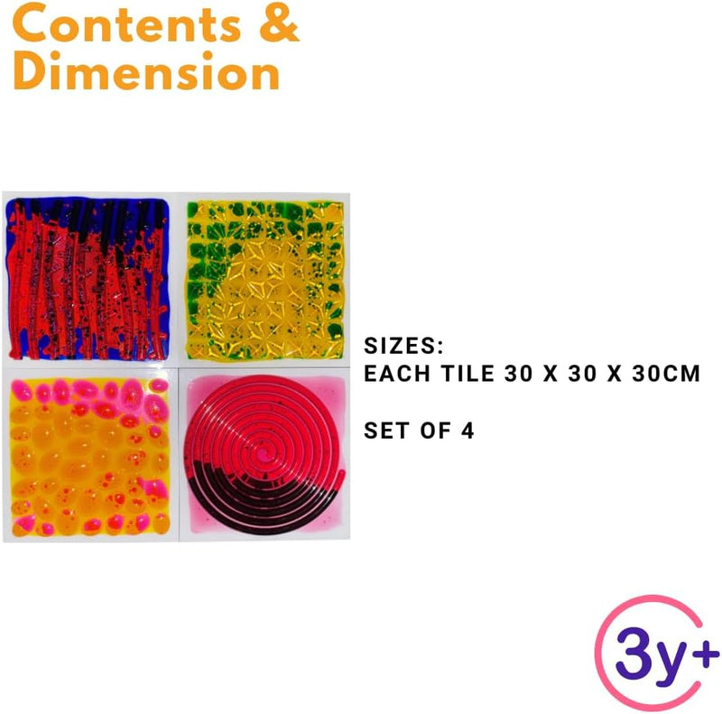 Textured Massage Liquid Tiles Set of 4 - 30cm, Learning SPACE