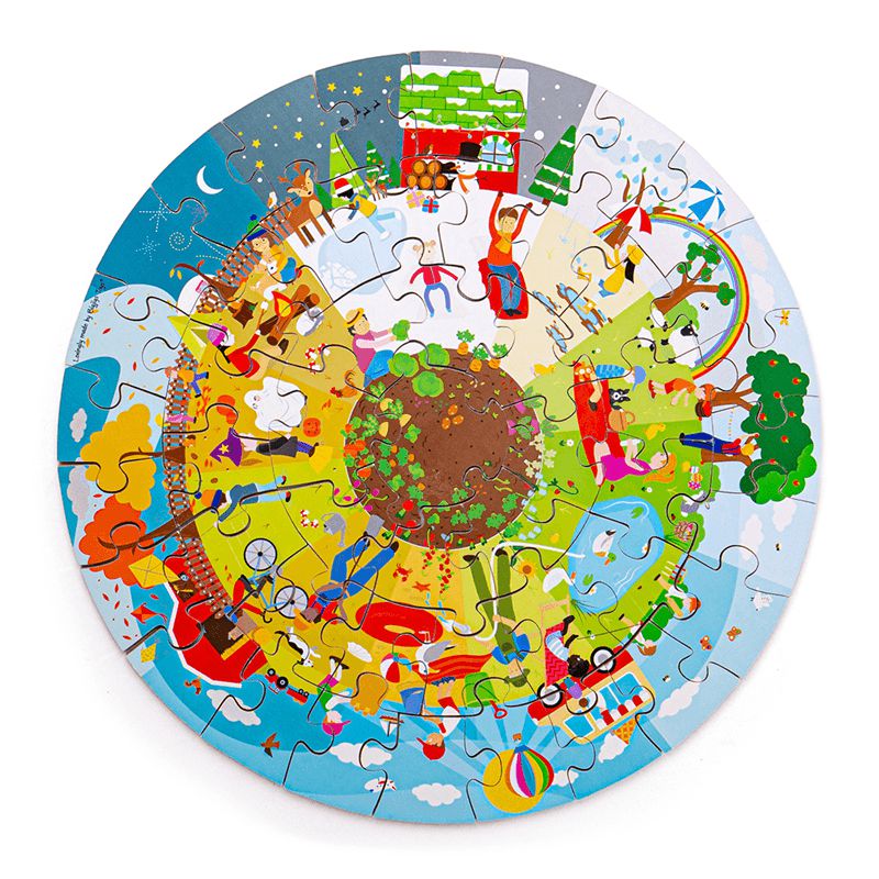 The Four Seasons Circular Floor Puzzle-13-99 Piece Jigsaw,Bigjigs Toys,Games & Toys,Gifts For 2-3 Years Old,Gifts For 3-5 Years Old-Learning SPACE