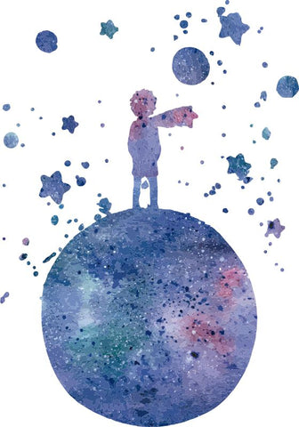The Little Prince on the World Fairy Tale Wall Decal, 30x50 cm Learning SPACE