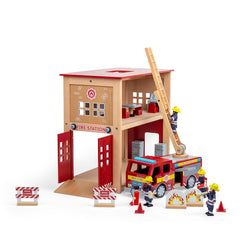 Tidlo Fire Station Bundle-Bigjigs Toys,Dropship,Fire. Police & Hospital,Games & Toys,SCOTEXCEL,Wooden Toys-Learning SPACE
