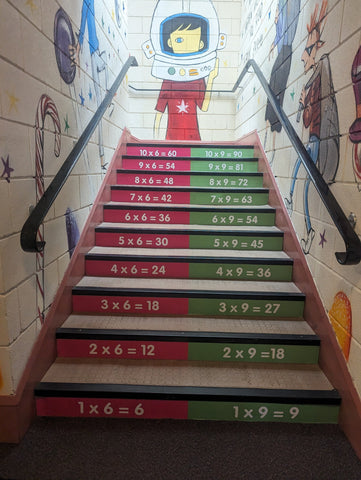 Time Tables Sensory Steps-Calmer Classrooms,Classroom Displays,Dropship,Helps With,Maths,Multiplication & Division,Primary Maths,Sensory Paths-Learning SPACE