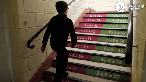 Time Tables Sensory Steps-Calmer Classrooms,Classroom Displays,Dropship,Helps With,Maths,Multiplication & Division,Primary Maths,Sensory Paths-Learning SPACE