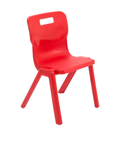 Titan Primary Years One Piece Chair - Size 3 & 4, Size 4 (Ages 8-11) Red Learning SPACE