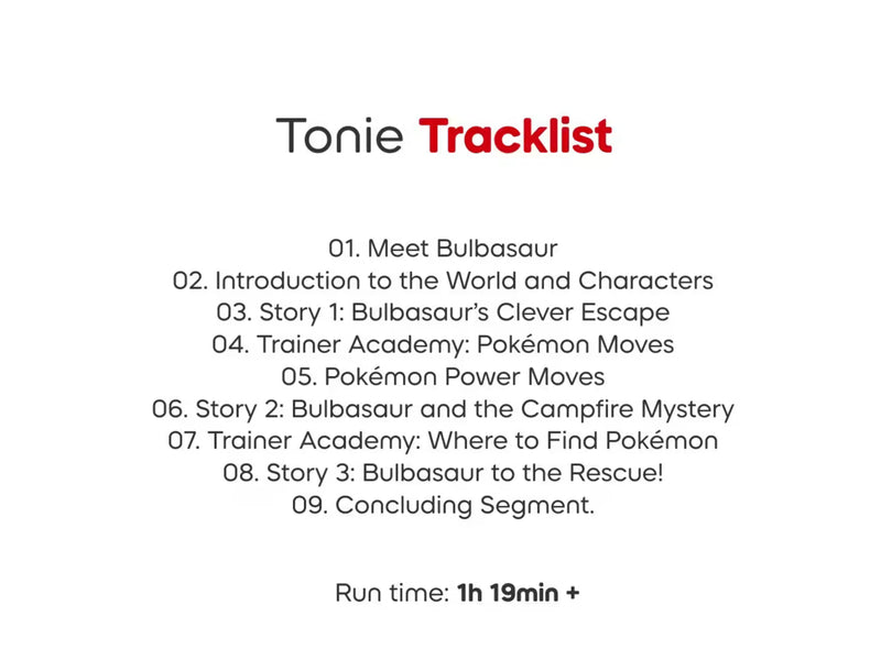 Tonies - Bulbasaur Pokémon Audio Character for Toniebox, audiobook Learning SPACE