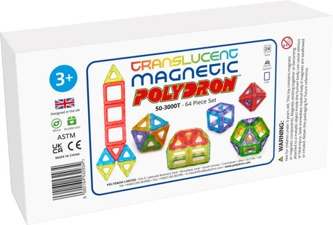 Translucent Magnetic Polydron 64 Piece Set-AllSensory,Dropship,Early Years Sensory Play,Engineering & Construction,Light Box Accessories,Polydron,S.T.E.M,Visual Sensory Toys-Learning SPACE