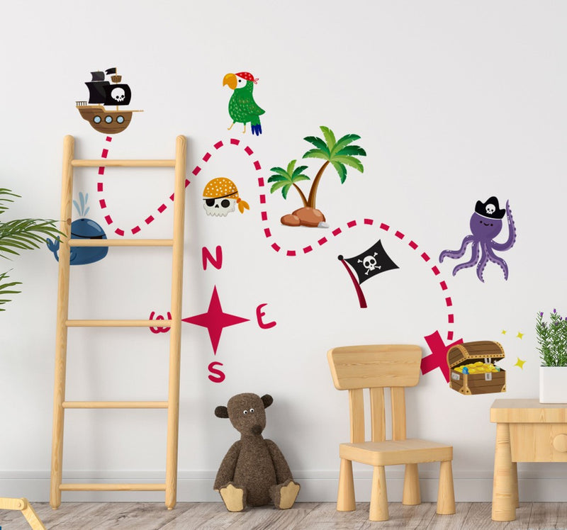 Treasure Map Wall Sticker, Learning SPACE