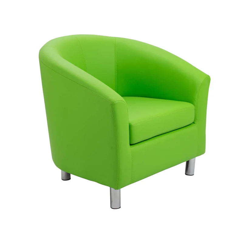 Tub Armchair with Metal Feet, Lime PU Learning SPACE