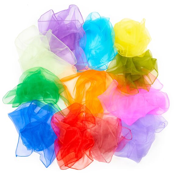 Tub of 10 Multi-colour Dance Scarves, Learning SPACE