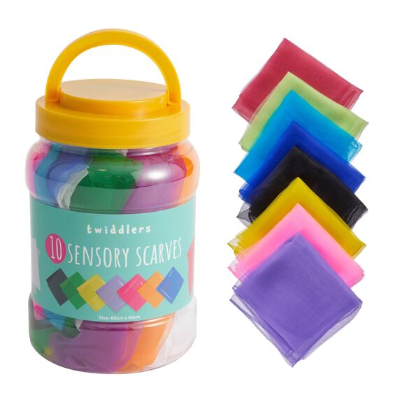 Tub of 10 Multi-colour Dance Scarves, Learning SPACE