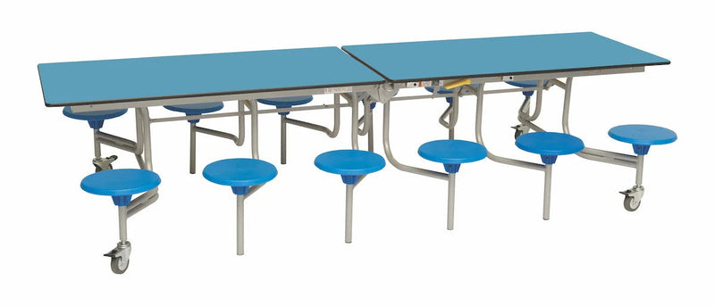 Twelve Seat Rectangular Mobile Folding Table - Suitable for age group 11 years to adult, Azure Blue Learning SPACE