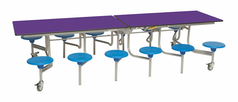 Twelve Seat Rectangular Mobile Folding Table - Suitable for age group 11 years to adult, Purple Blue Learning SPACE