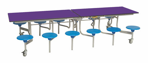 Twelve Seat Rectangular Mobile Folding Table - Suitable for age group 7 – 11 years, Purple Blue Learning SPACE