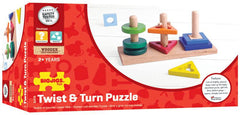 Twist and Turn Puzzle-Baby Wooden Toys,Bigjigs Toys,Maths,Primary Maths,Shape & Space & Measure,Sound. Peg & Inset Puzzles,Stacking Toys & Sorting Toys,Stock-Learning SPACE