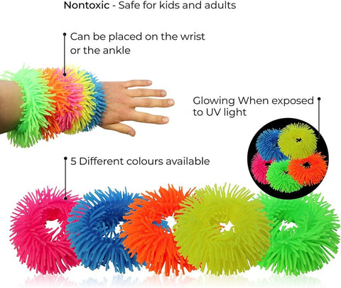UV Stretchy Bangles - Fidget and Tactile Toy (5 Pack)-Calming & Anxiety,excell2,Fidget,Fidget Sets,Playlearn,Stock,Toys for Anxiety,UV Reactive-Learning SPACE
