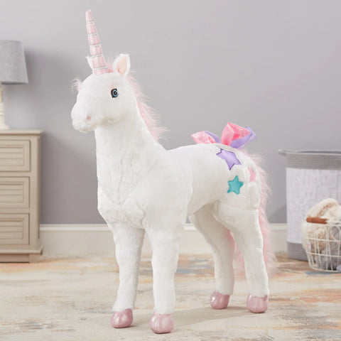 Unicorn Lifelike Plush Stuffed Animal-Calming & Anxiety,Calming and Relaxation,Christmas,Christmas 2024,Comfort Toys,Dinosaurs. Castles & Pirates,Games & Toys,Plush-Learning SPACE