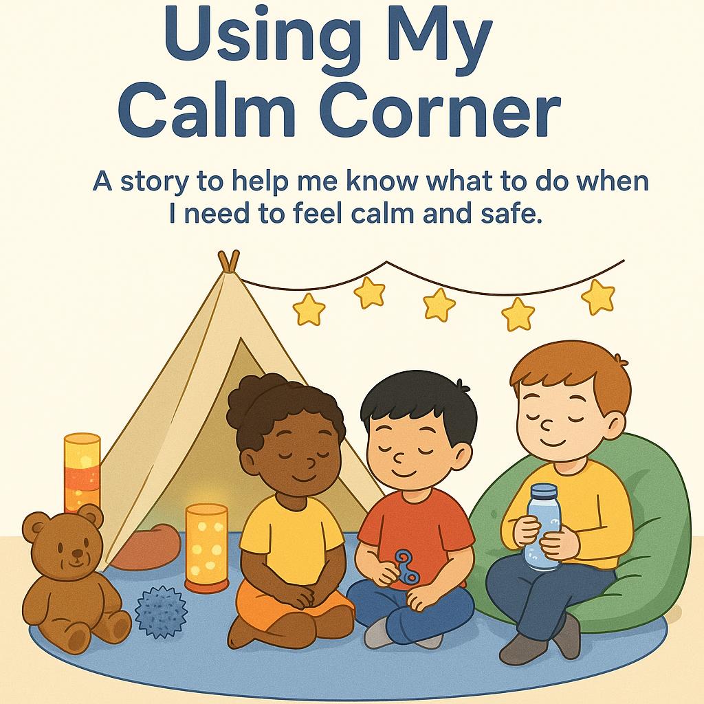 Using My Calm Corner Safe Space – Editable Social Story (Printable Word Template)-Calmer Classrooms,Calming & Anxiety,Calming and Relaxation,Early Years Sensory Play,Meltdown Management,Nooks dens & Reading Areas,Play Dens,Sensory Avoidance,Sensory Dens,Sensory Seeking,Social Stories & Games & Social Skills,Stress Relief,Toys for Anxiety-Learning SPACE
