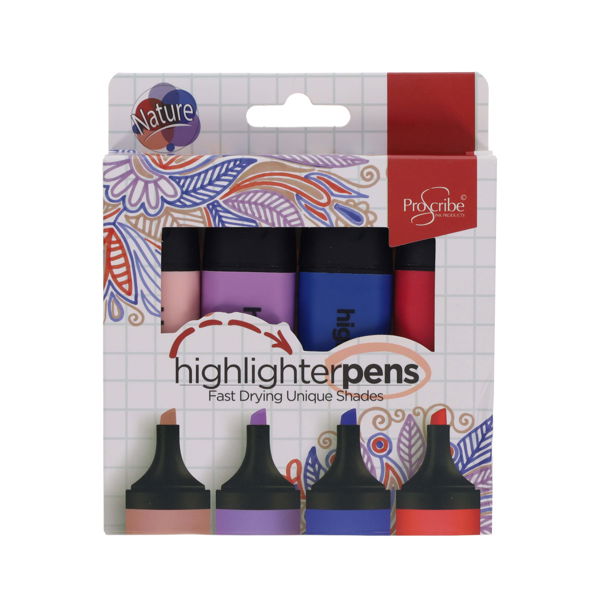 Proscribe Pack of 4 Highlighter Pens
