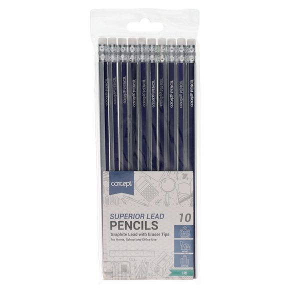Proscribe HB Pencil Set – 200 Rubber-Tipped Pencils (20 Wallets of 10), Learning SPACE