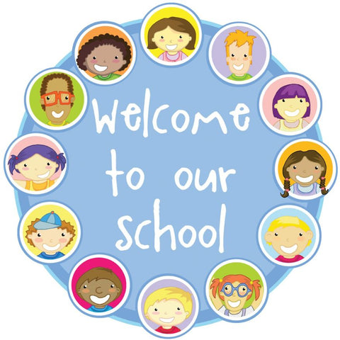 Welcome to Our School - Faces Circle Sign, Learning SPACE