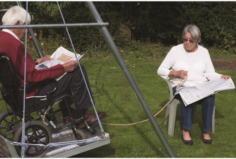 Wheelchair Platform Swing (Includes Frame)-Adapted Outdoor play,Dropship,Outdoor Swings,Stock,Teen & Adult Swings,Vestibular-Learning SPACE