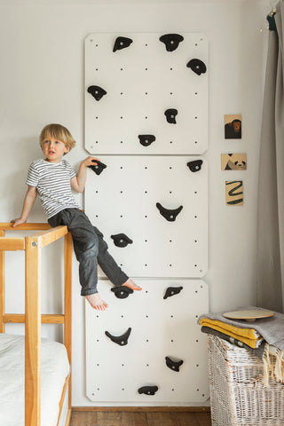 White 3 Part Indoor Climbing Wall-ADD/ADHD,Additional Need,Balancing Equipment,Gross Motor and Balance Skills,Helps With,Neuro Diversity,Sensory Climbing Equipment,Strength & Co-Ordination-Learning SPACE