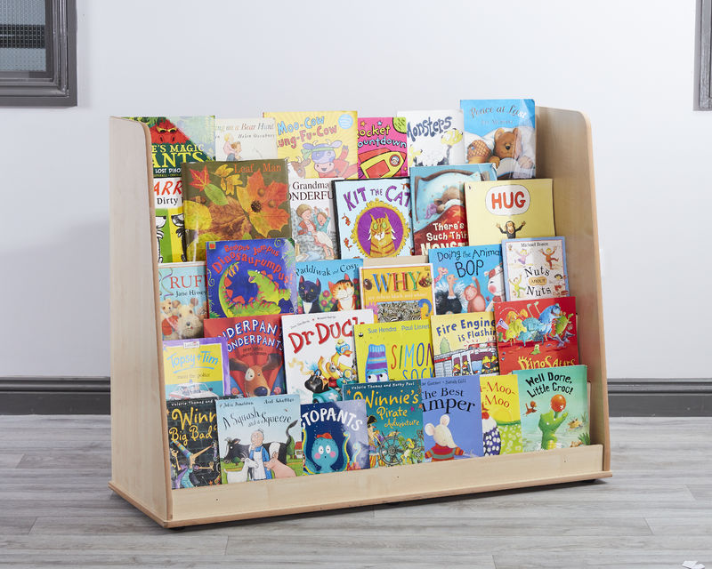 Wide Bookshelf- Freestanding Maple, Learning SPACE