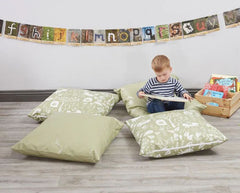 Wipeable Vinyl Woodland Floor Cushions (4Pk), Learning SPACE